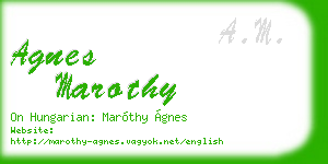 agnes marothy business card